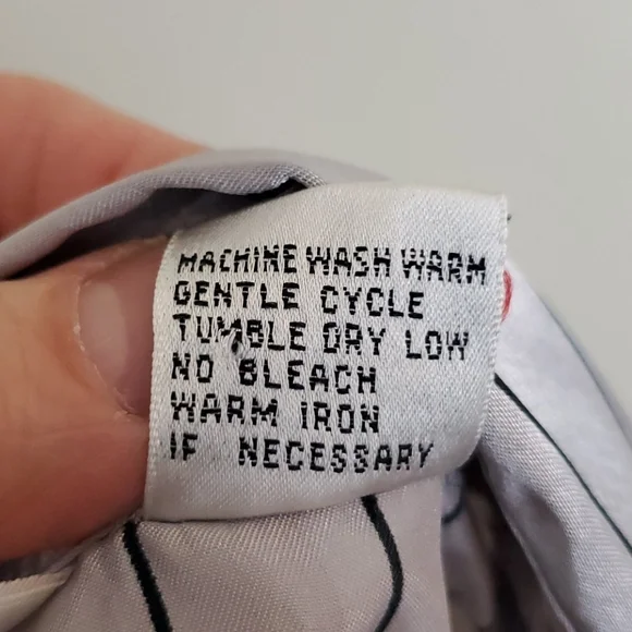 Yves St Claire Satin Silver Stripe Blouse 12P - Picture 9 of 11